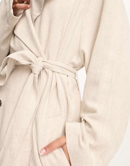 Zara linen hotsell trench coat