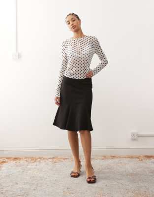 Weekday - Jupe mi-longue fendue - Noir