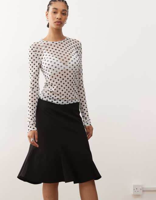 Weekday - Jupe mi-longue fendue - Noir, 2 de 5