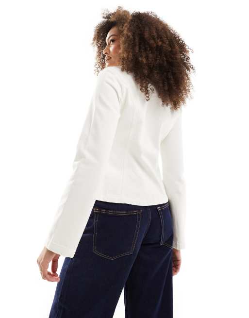 Weekday – Jyn – Jacke aus Twill mit abgenutztem Look in Weiß, 2 von 4