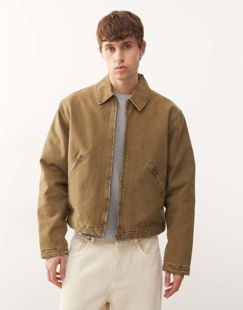 Weekday – Kastige Canvas-Jacke in verwaschenem Hellbraun - view 1