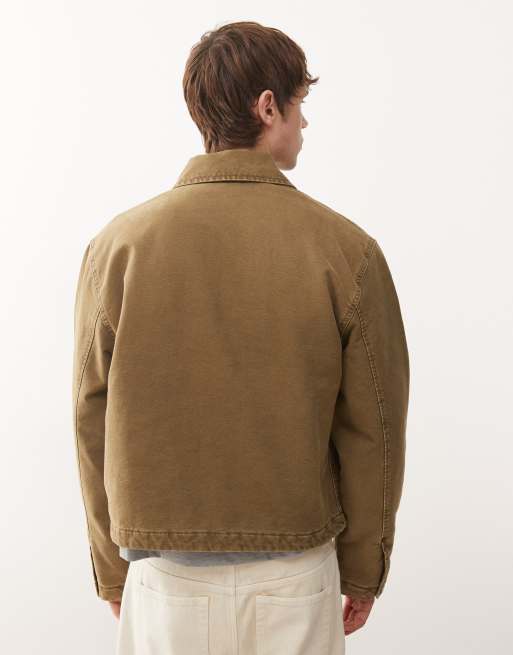 Weekday – Kastige Canvas-Jacke in verwaschenem Hellbraun, 3 von 5