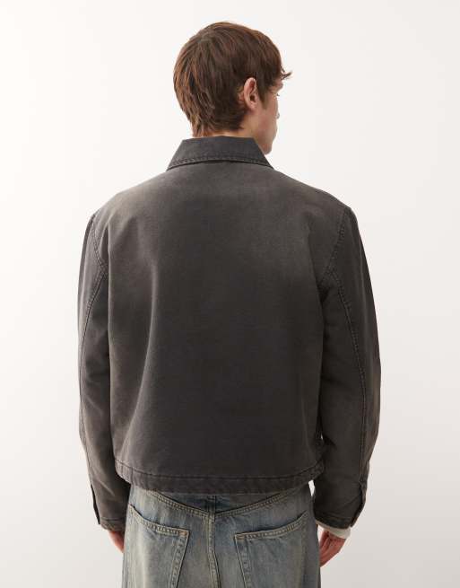 Weekday – Kastige Canvas-Jacke in verwaschenem Schwarz, 3 von 5