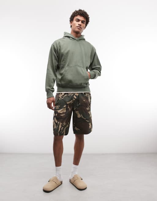 Weekday – Kastiger Oversize-Kapuzenpullover in Dunkelgrün, 2 von 5