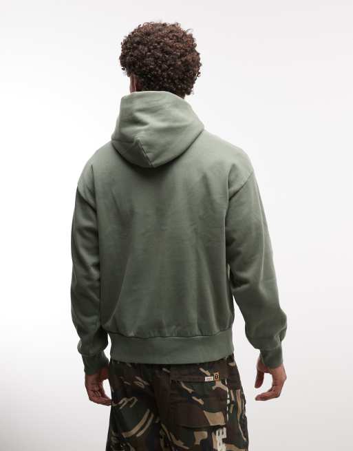 Weekday – Kastiger Oversize-Kapuzenpullover in Dunkelgrün, 4 von 5