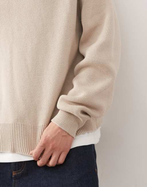 Weekday – Kastiger Strickpullover in hellem Maulwurfbraun, 5 von 5