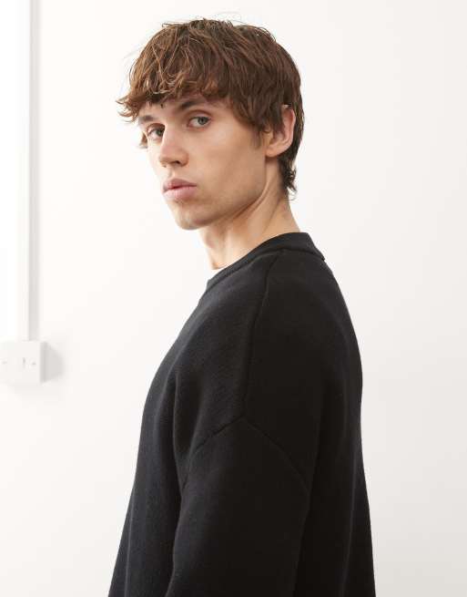 Weekday – Kastiger Strickpullover in Schwarz, 4 von 5