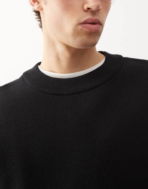 Weekday – Kastiger Strickpullover in Schwarz, 5 von 5