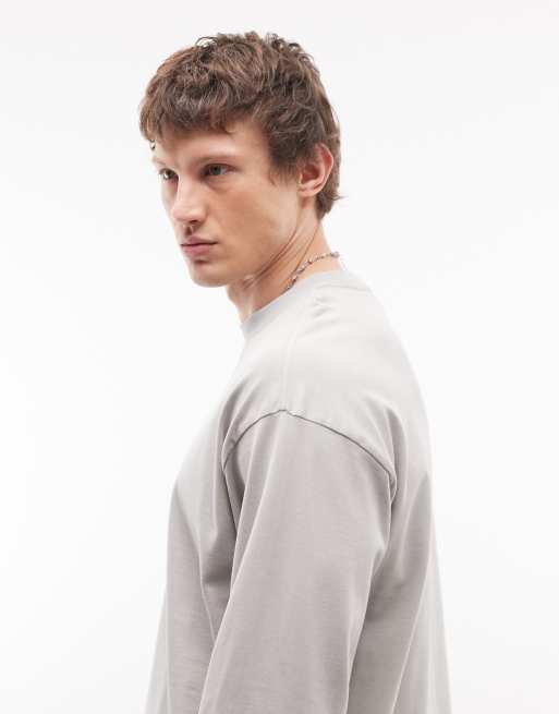 Weekday – Kastiges, langärmliges Oversize-Shirt in Sand, 4 von 5