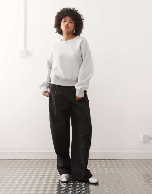 Weekday – Kastiges Oversize-Sweatshirt in meliertem Grau, 2 von 4
