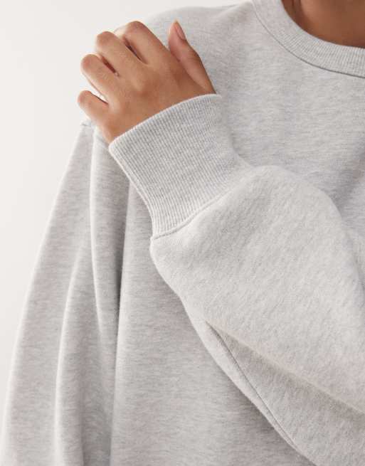 Weekday – Kastiges Oversize-Sweatshirt in meliertem Grau, 4 von 4