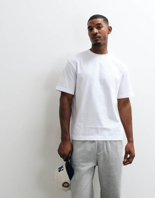 Weekday – Kastiges, schweres Oversize-T-Shirt aus Jersey in Weiß, 2 von 5