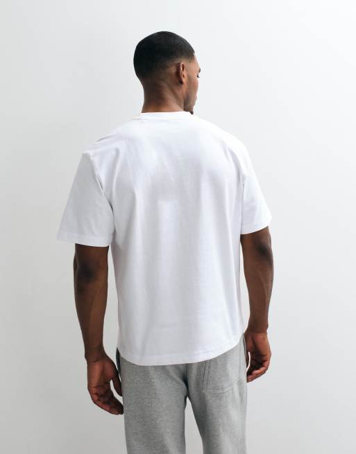 Weekday – Kastiges, schweres Oversize-T-Shirt aus Jersey in Weiß, 4 von 5