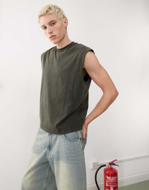 Weekday – Kastiges Tanktop in verwaschenem Schwarz - view 1