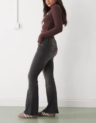 Weekday Katsumi Low Waist Flared Jeans In Brown