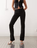 [Weekday] Weekday Kawa slim leg pants with gathered knee detail in black 42 Black