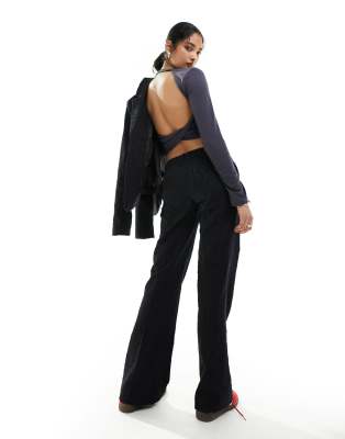 Weekday Keela dot jacquard pants in black - part of a set