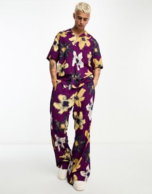 Weekday Ken co-ord flared trousers in large flower print