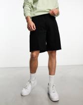 ASOS DESIGN smart longer length shorts in black