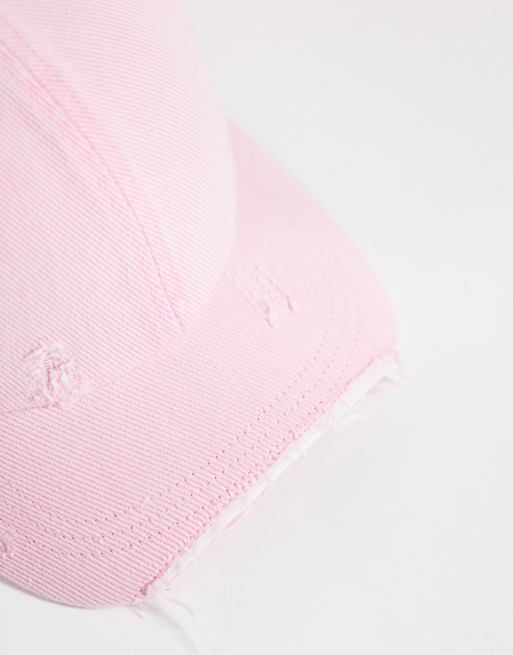 Weekday keps med slitna detaljer i tvättad rosa, 3 av 3