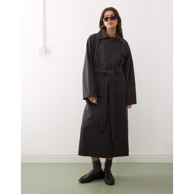 Weekday Kia wool blend oversized coat with double button and