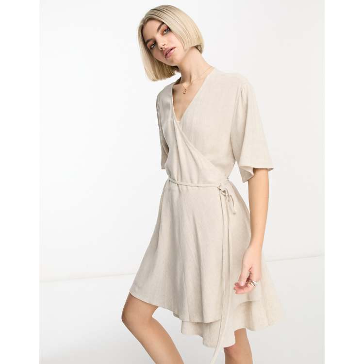 Robe portefeuille online beige