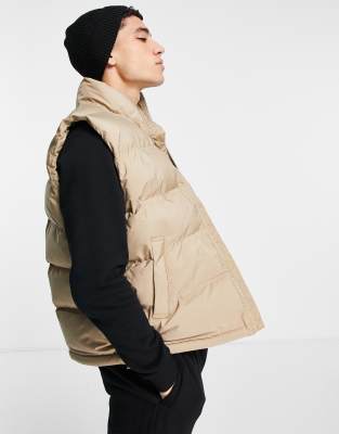 Weekday kip puffer vest in beige | ASOS