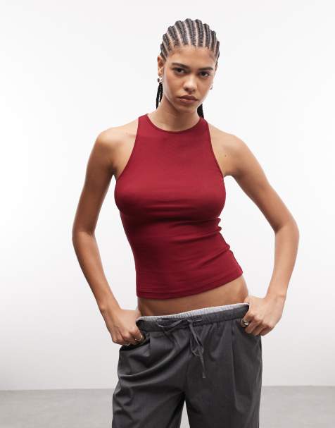 Weekday - Kirsebærrød højhalset tanktop - view 1