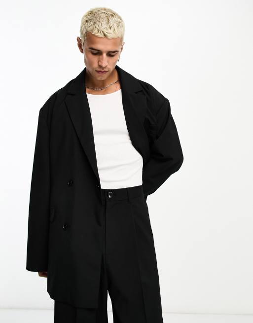 Weekday Klas loose fit blazer in black exclusive to ASOS (part of a set)