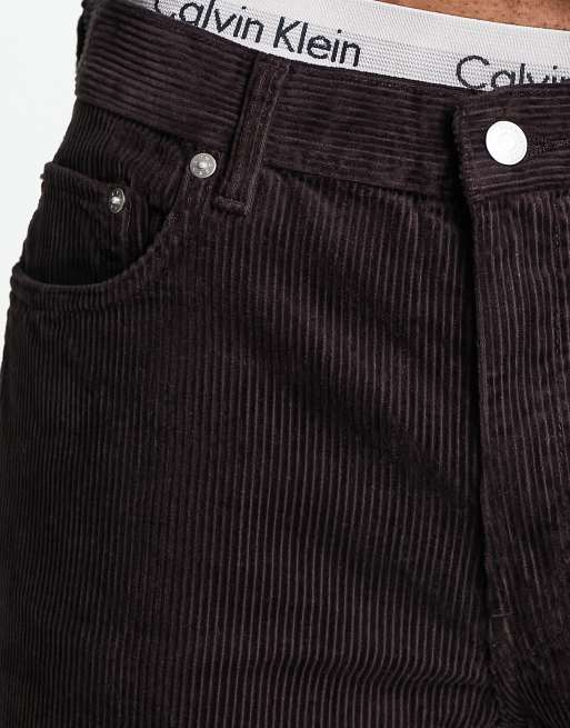 Weekday klean cord trousers in brown, 3 of 4