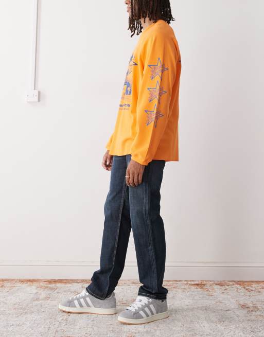 Weekday - Klean - Jeans met rechte pijpen in donkerblauw met wassing, 2 van 5