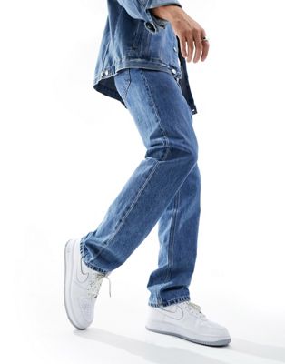 Weekday Klean straight fit jeans in blue 90s blue - ASOS Price Checker