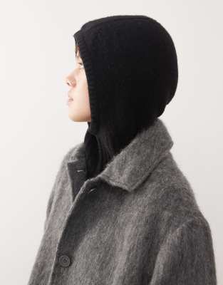 Weekday Knit Balaclava Hood In Black