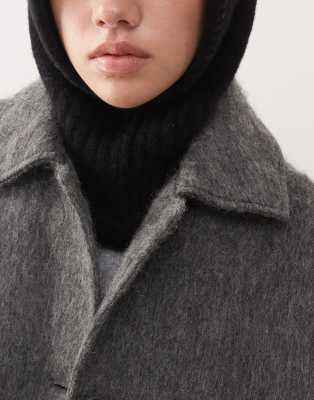 Weekday Knit Balaclava Hood In Black