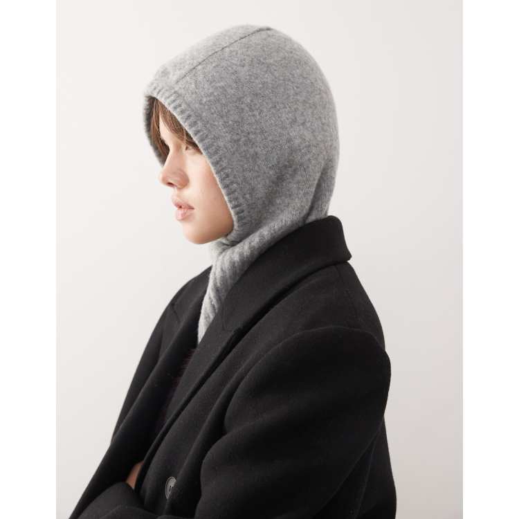 Weekday knit balaclava hood in heather gray | ASOS