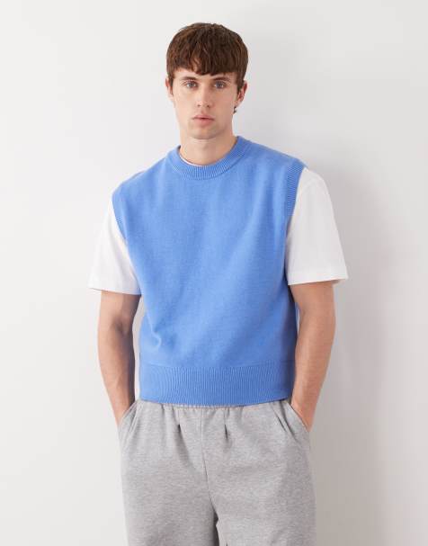 Weekday knit sweater vest in sky blue - view 1