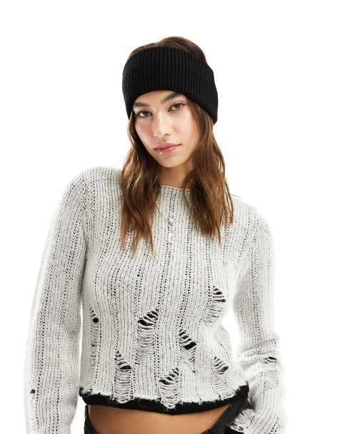 Weekday Knitted headband in black - view 1