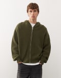 [Weekday] Weekday knitted hoodie in khaki-Green S Khaki
