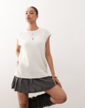 [Weekday] Weekday knitted singlet in off white XS Off-white