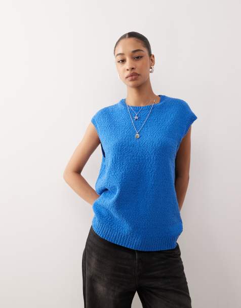 Weekday knitted vest in blue - view 1