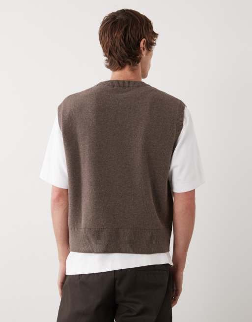 Weekday knitted vest in brown