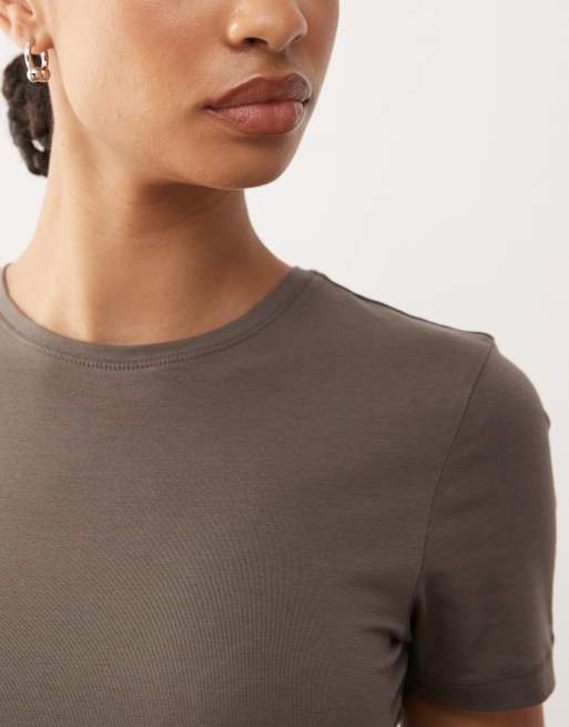 Weekday - Koksgrå slim fit-T-shirt, 3 af 4