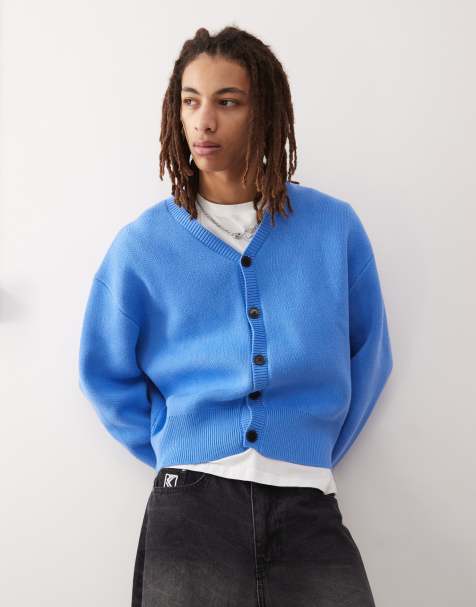Weekday - Konrad - Blå cardigan i oversized firkantet pasform - view 1