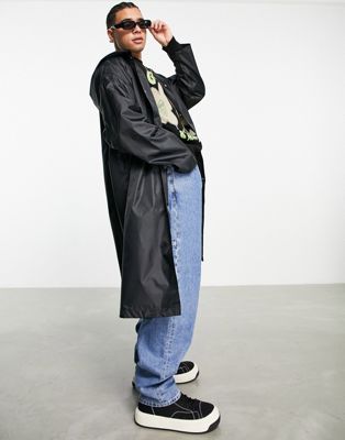 Weekday konstantin hooded coat in black - ASOS Price Checker