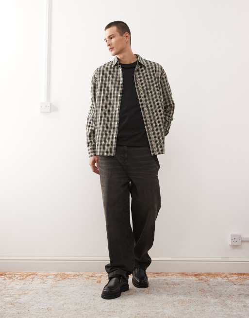 Weekday – Koszula oversize w bezowo-czarną kratkę, 2 z 5