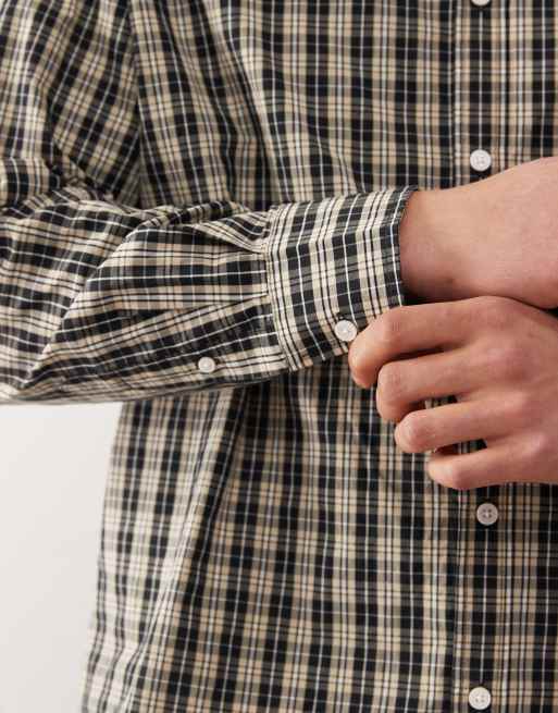 Weekday – Koszula oversize w bezowo-czarną kratkę, 5 z 5