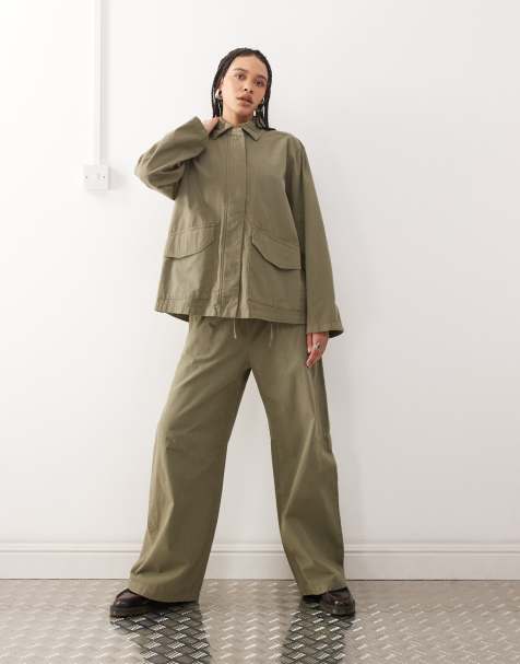 Weekday - Kovu - Mix & Match - Giacca oversize in tessuto ripstop kaki - view 1