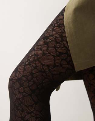 Weekday Lace Tights In Black
