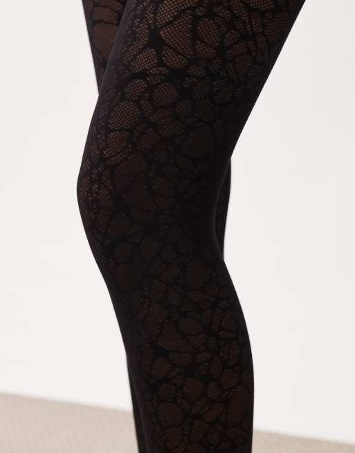 Weekday lace tights in black, 2 of 3