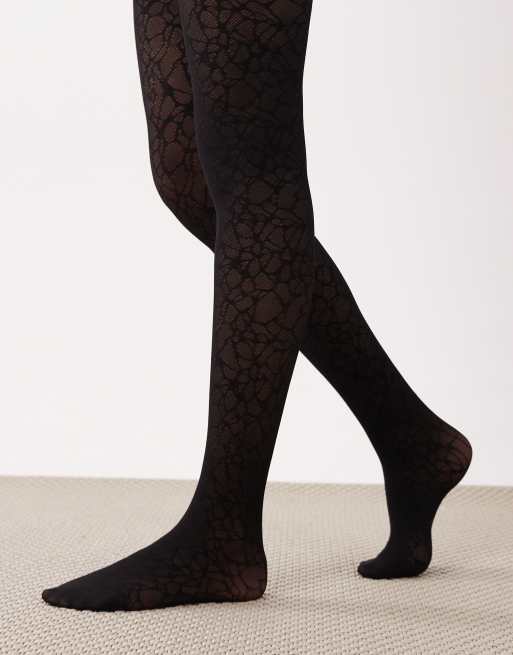 Weekday lace tights in black, 3 of 3